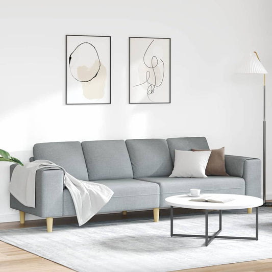Nappali Kanapé Világosszürke 250 x 77 x 76 cm Poliészter