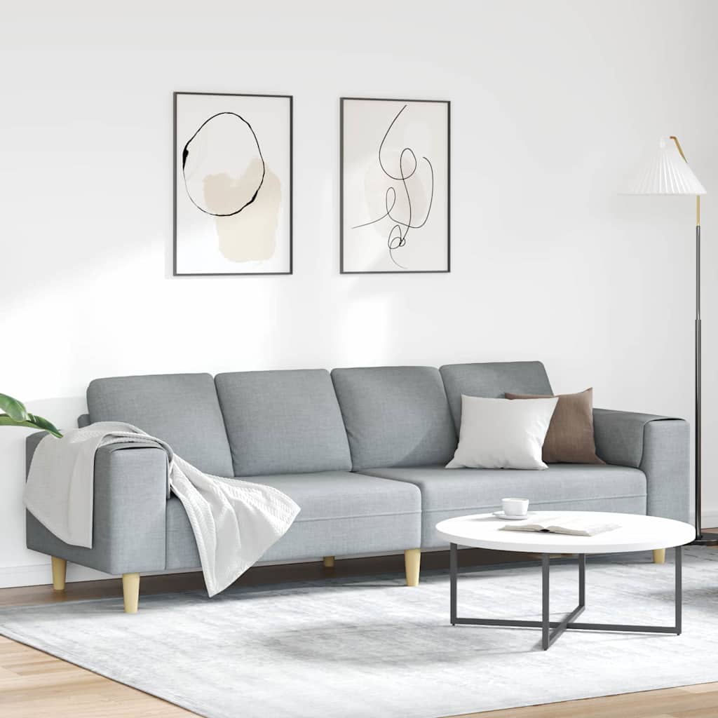 Nappali Kanapé Világosszürke 250 x 77 x 76 cm Poliészter