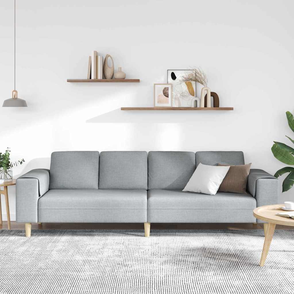Nappali Kanapé Világosszürke 250 x 77 x 76 cm Poliészter