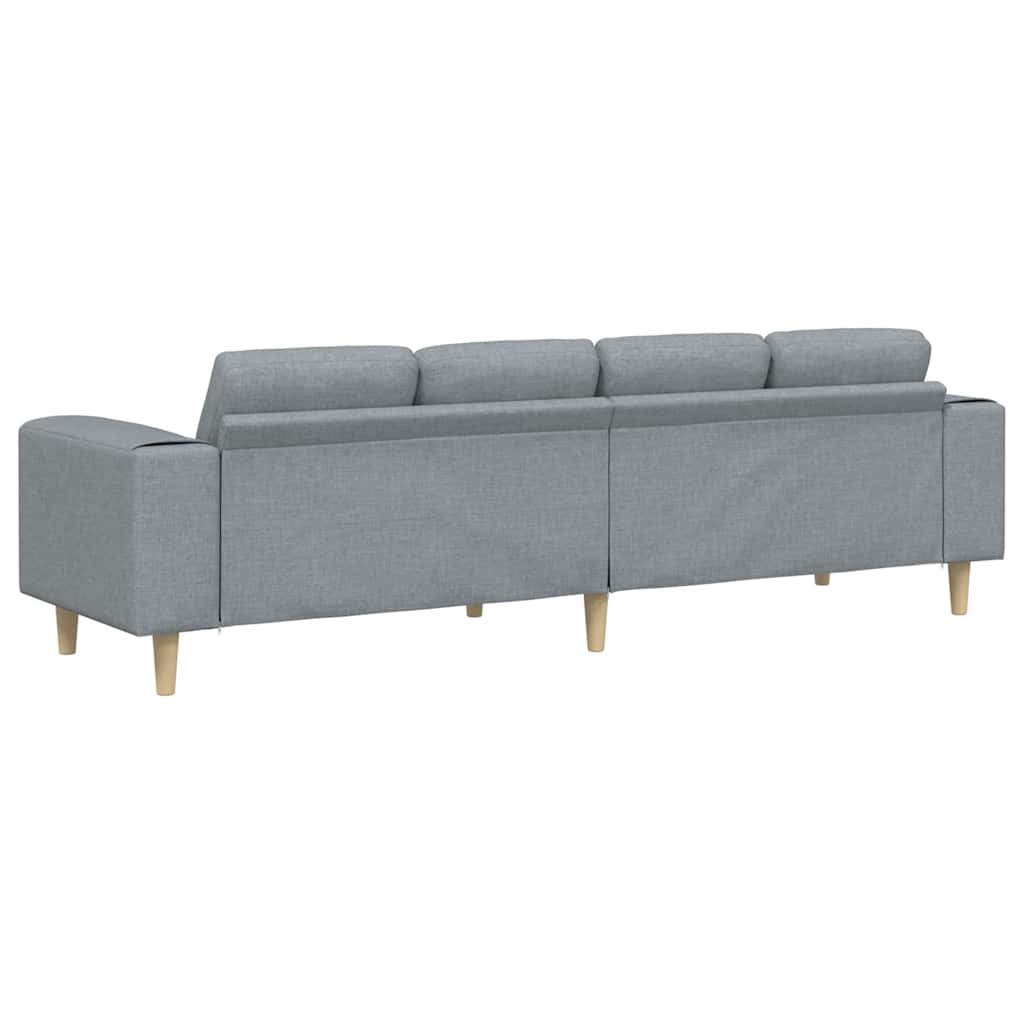 Nappali Kanapé Világosszürke 250 x 77 x 76 cm Poliészter