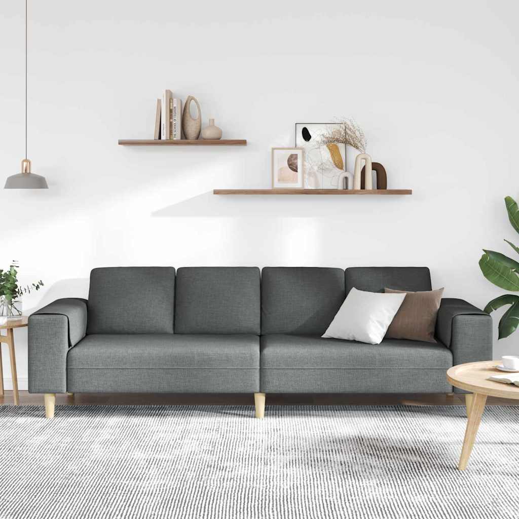 Nappali Kanapé Sötétszürke 250 x 77 x 76 cm Poliészter