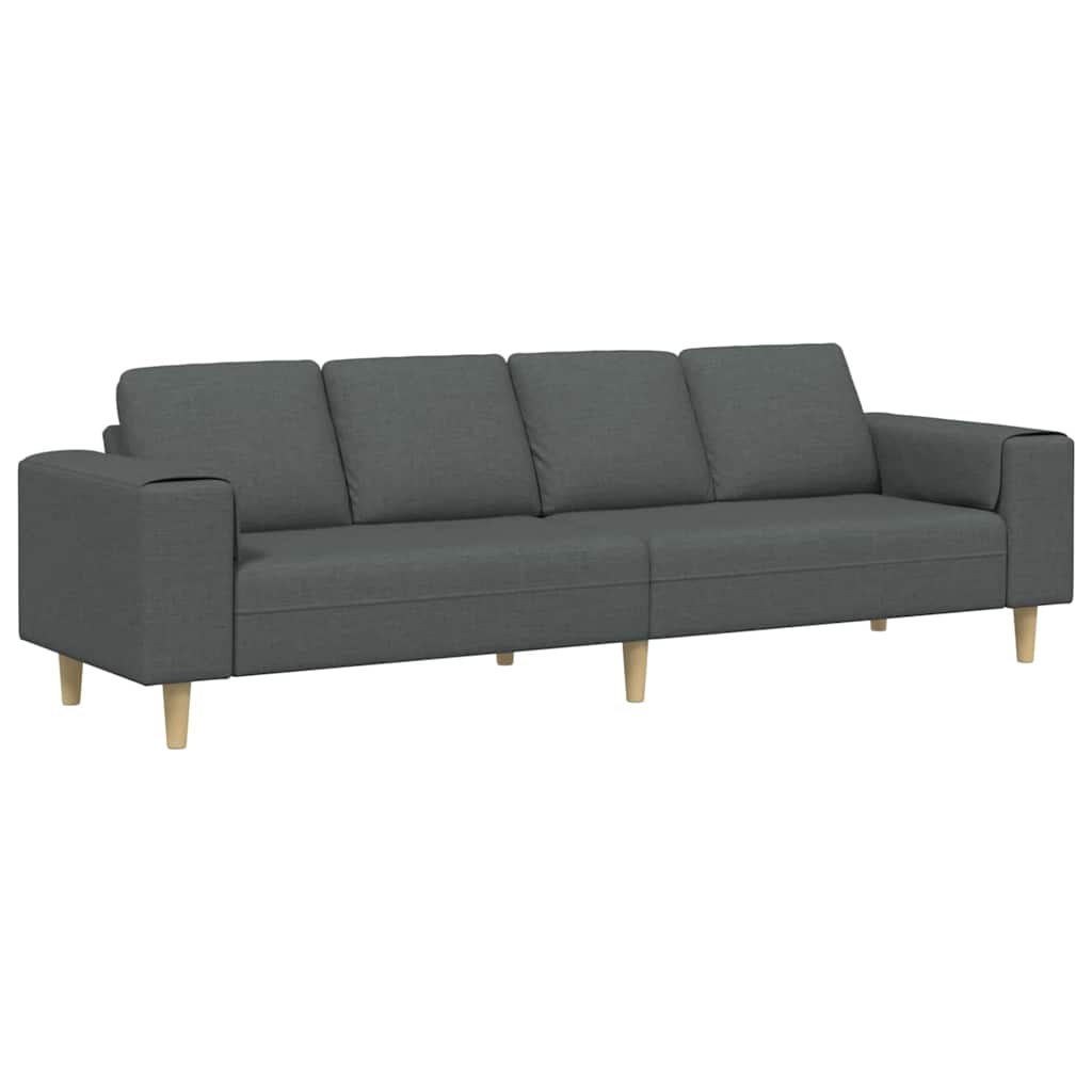 Nappali Kanapé Sötétszürke 250 x 77 x 76 cm Poliészter