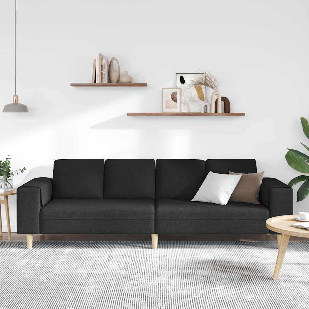 Nappali Kanapé Fekete 250 x 77 x 76 cm Poliészter