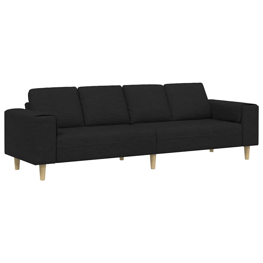 Nappali Kanapé Fekete 250 x 77 x 76 cm Poliészter