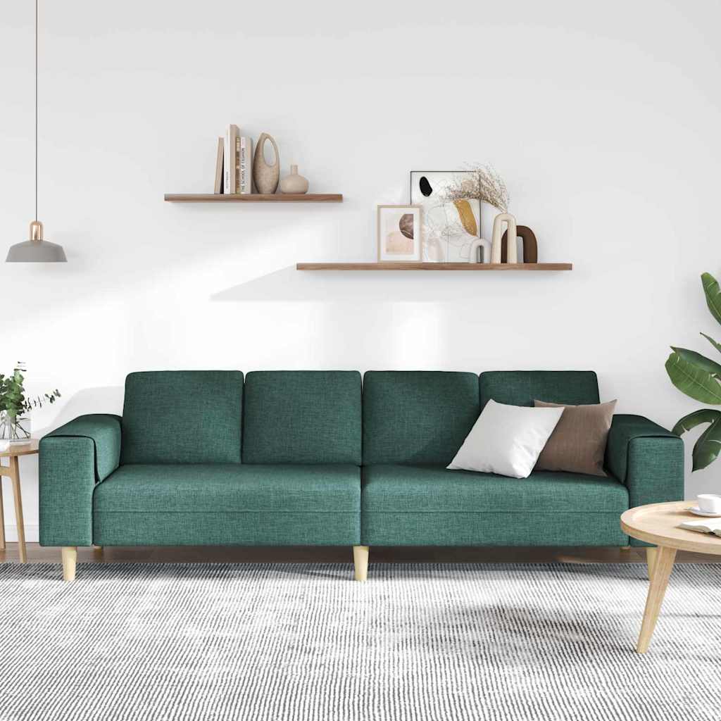 Nappali Kanapé Sötétzöld 250 x 77 x 76 cm Poliészter