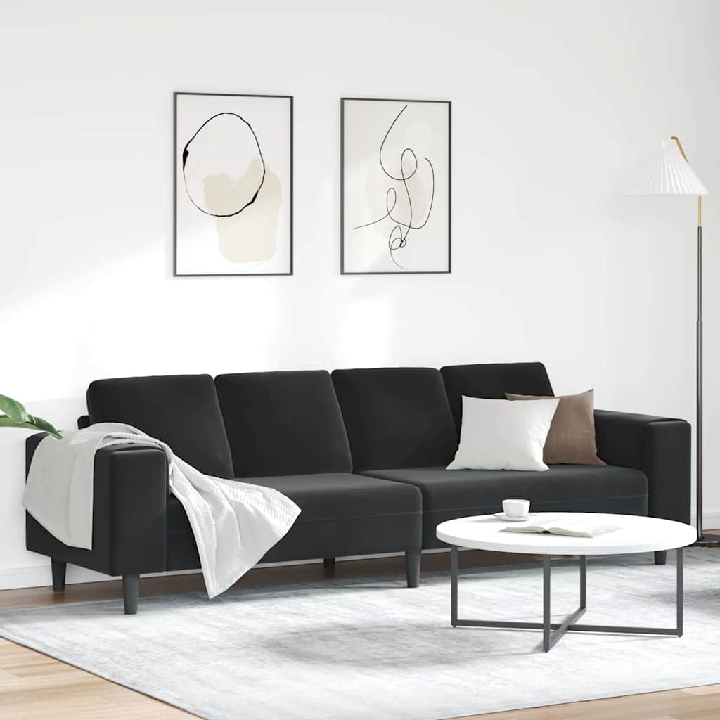 Nappali Kanapé Fekete 250 x 77 x 76 cm
