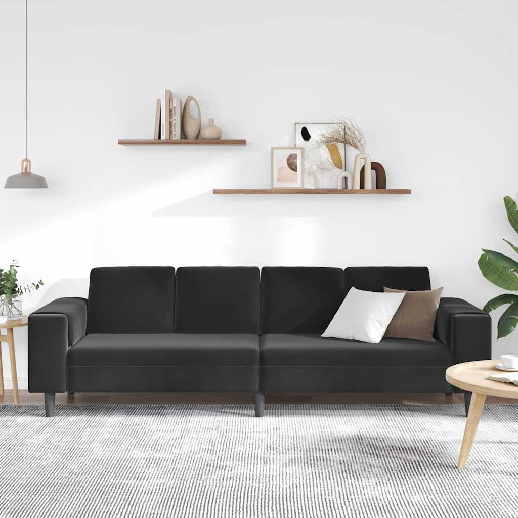 Nappali Kanapé Fekete 250 x 77 x 76 cm