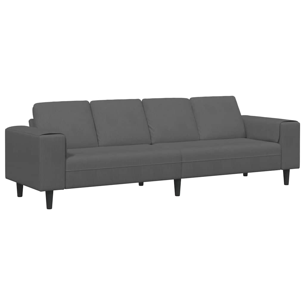 Kanapé Sötétszürke 250 x 77 x 76 cm Bársonyos szövet