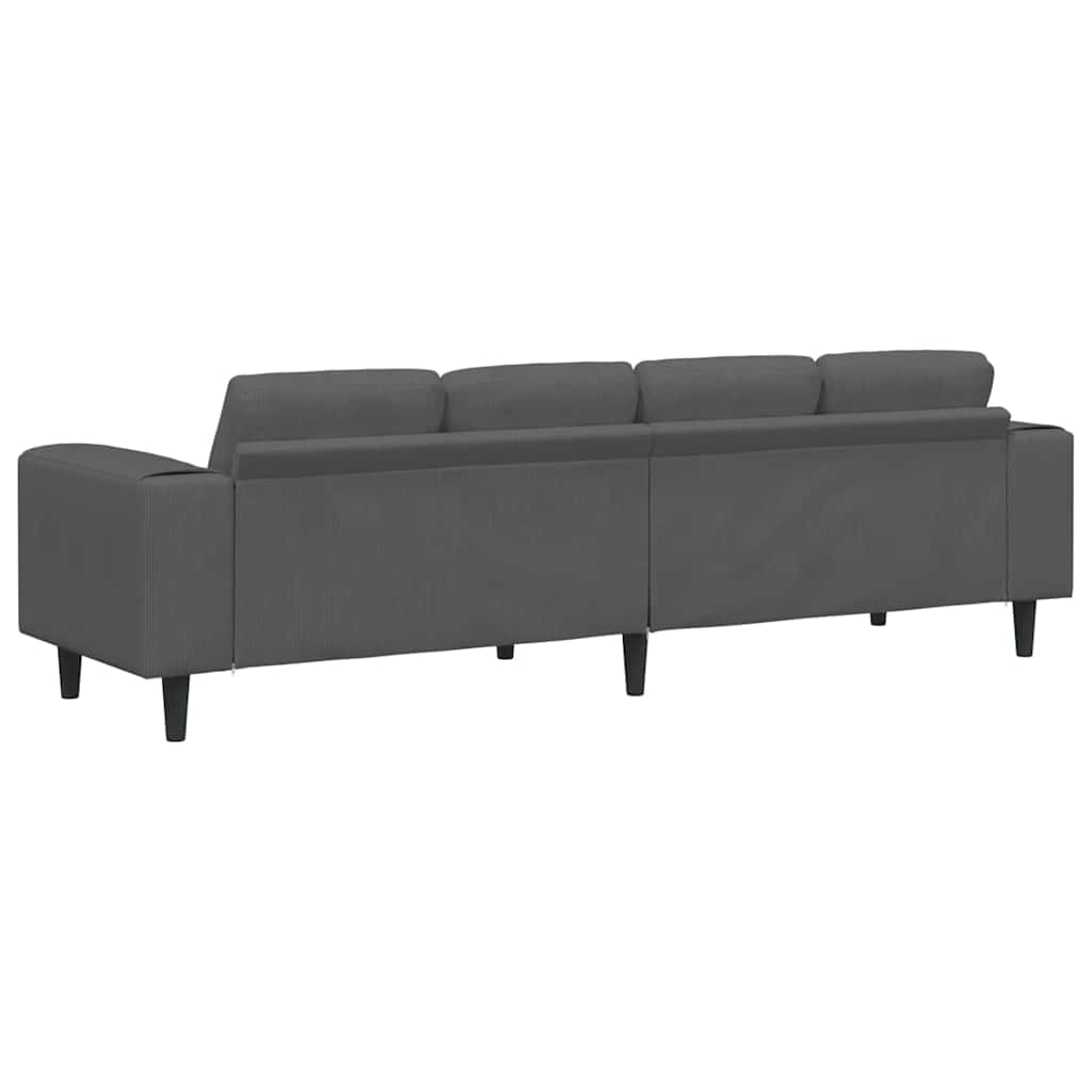 Kanapé Sötétszürke 250 x 77 x 76 cm Bársonyos szövet