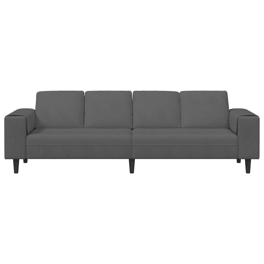 Kanapé Sötétszürke 250 x 77 x 76 cm Bársonyos szövet