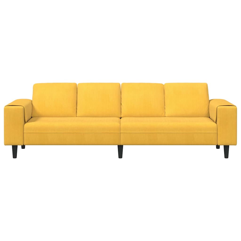 Kanapé Világos sárga 250 x 77 x 76 cm Bársonyos szövet