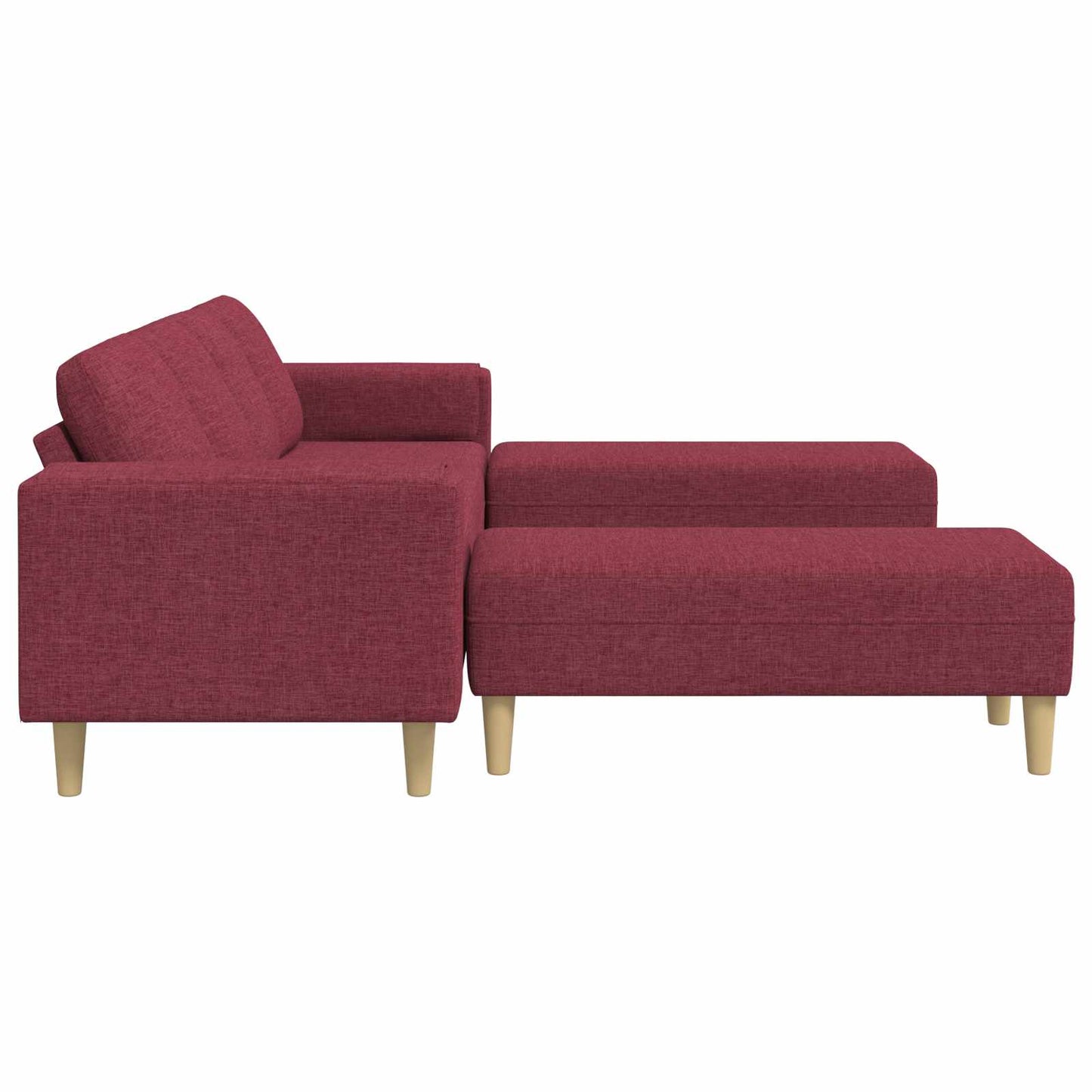 Nappali Kanapé 3 pcs Bordó 250 x 188 x 76 cm Poliészter