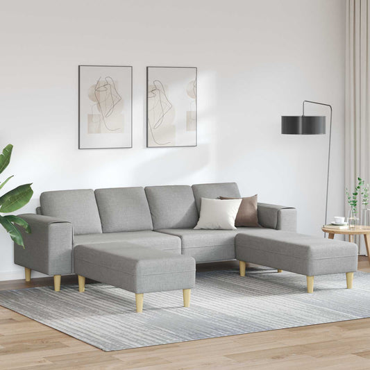 Nappali Kanapé 3 pcs Felhőszürke 250 x 188 x 76 cm Poliészter