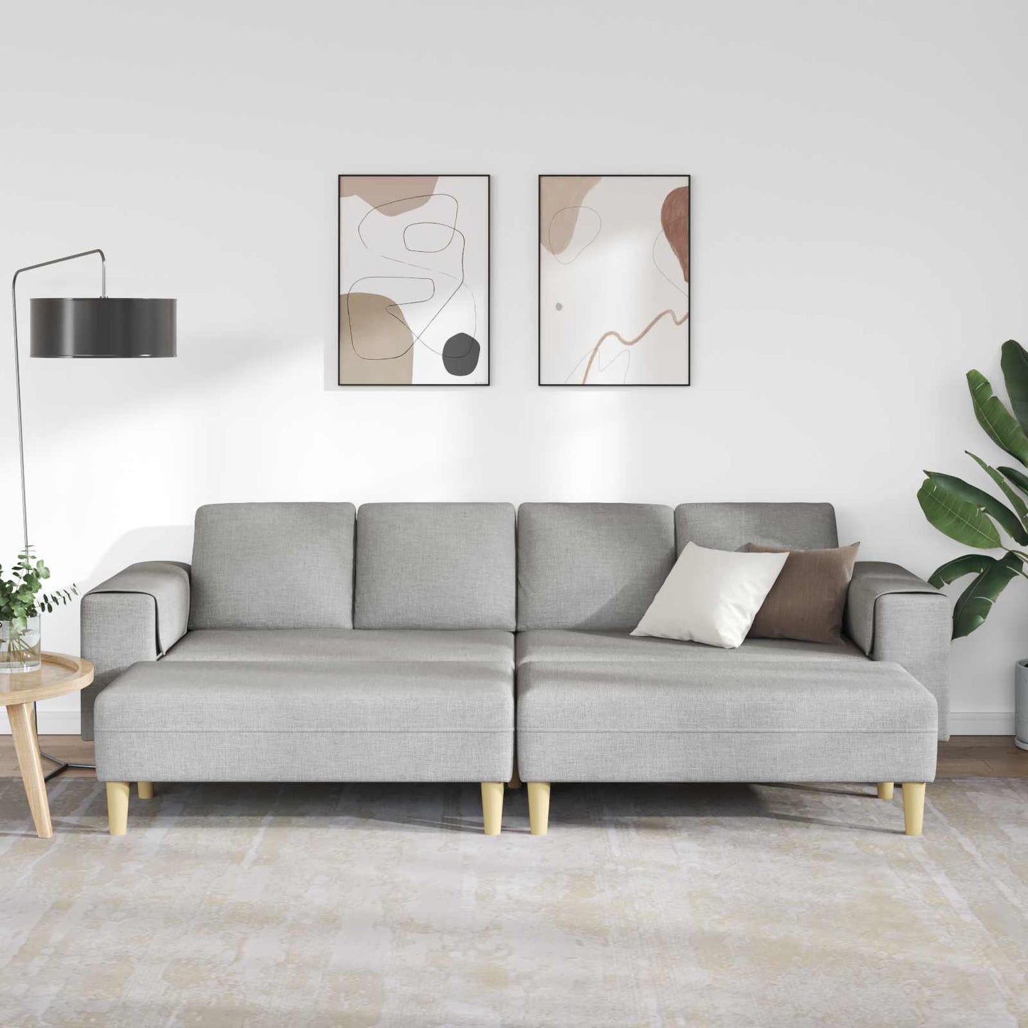 Nappali Kanapé 3 pcs Felhőszürke 250 x 188 x 76 cm Poliészter