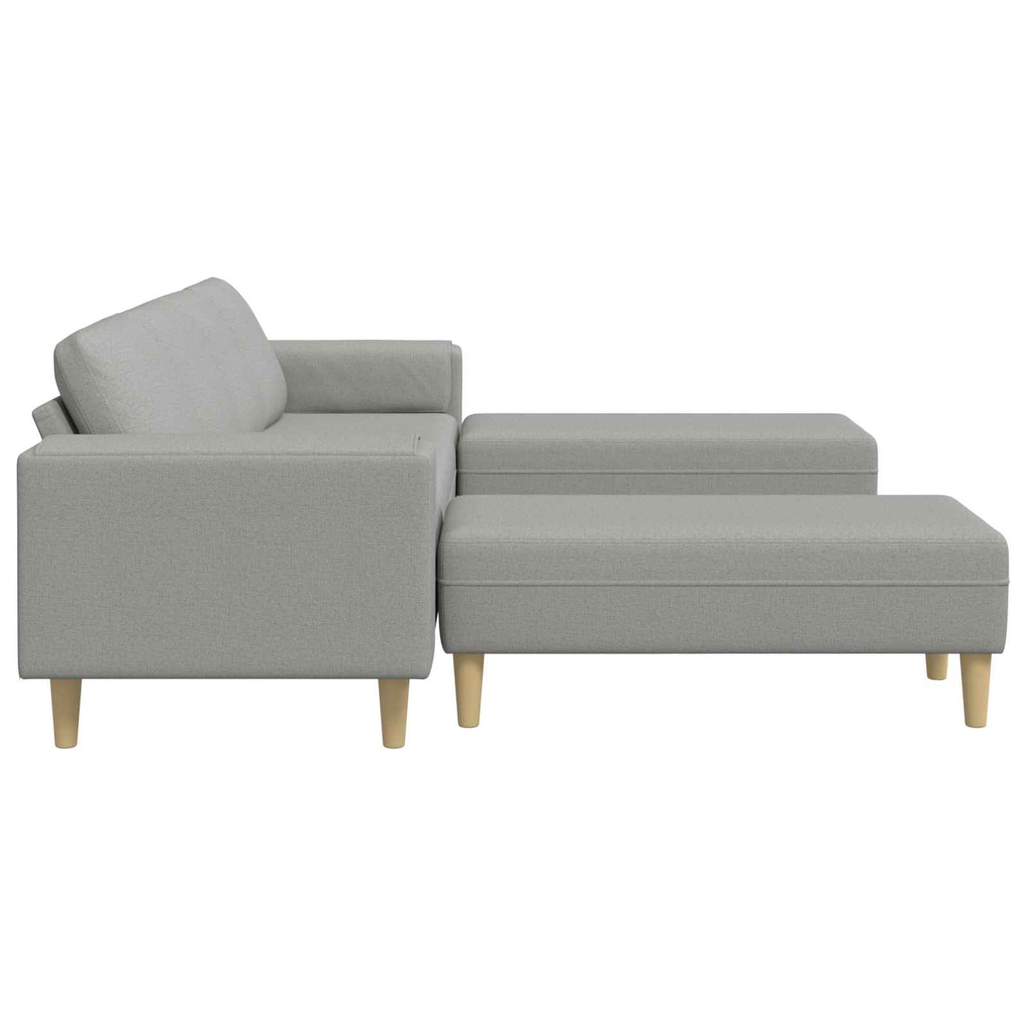 Nappali Kanapé 3 pcs Felhőszürke 250 x 188 x 76 cm Poliészter