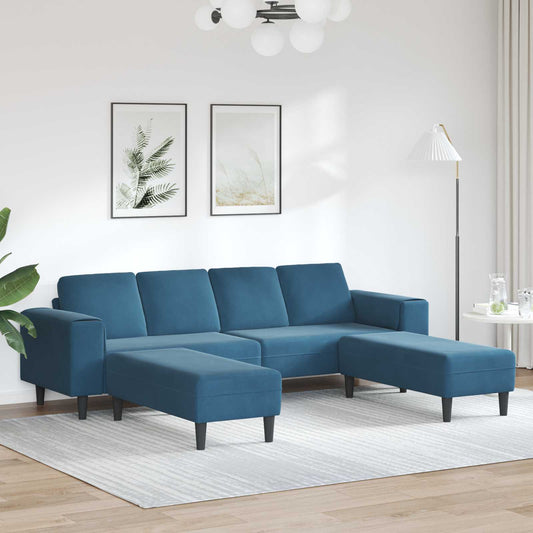 Nappali Kanapé 3 pcs Kék 250 x 188 x 76 cm