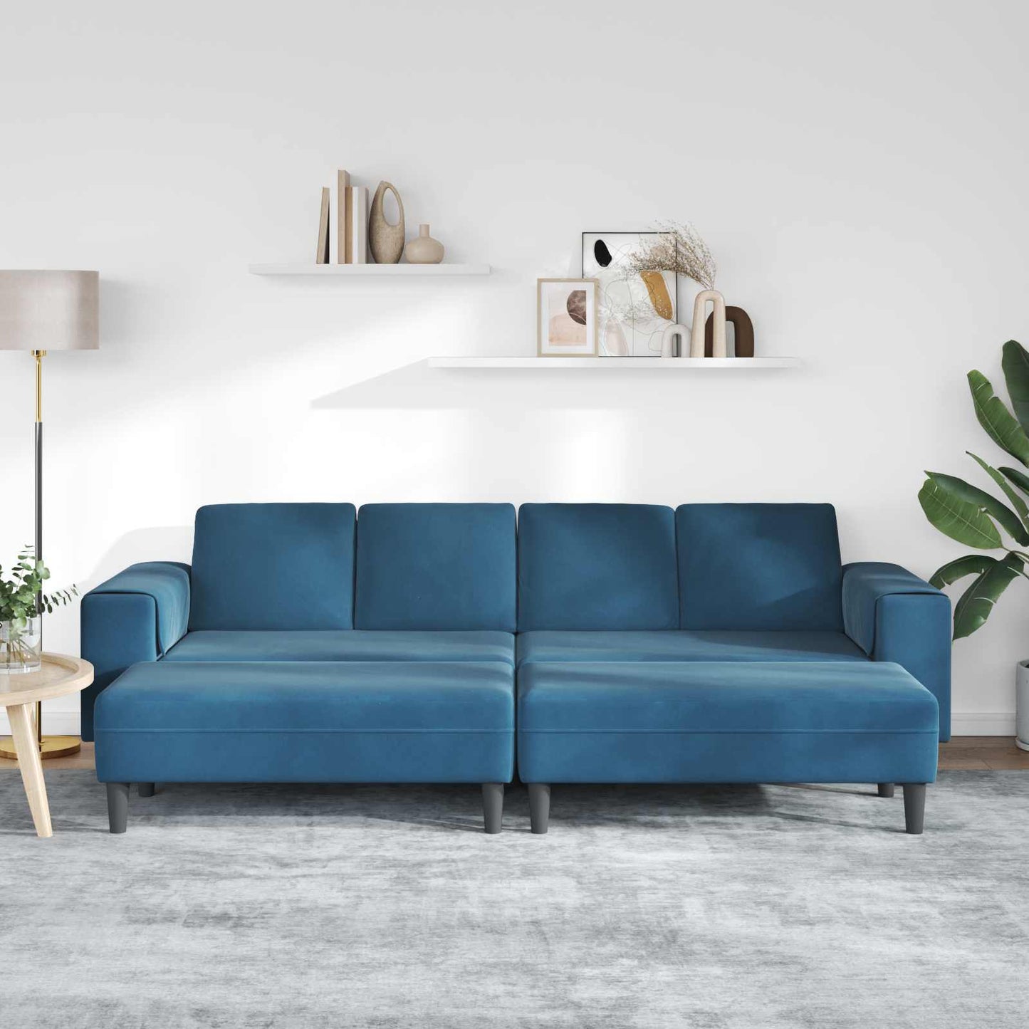 Nappali Kanapé 3 pcs Kék 250 x 188 x 76 cm