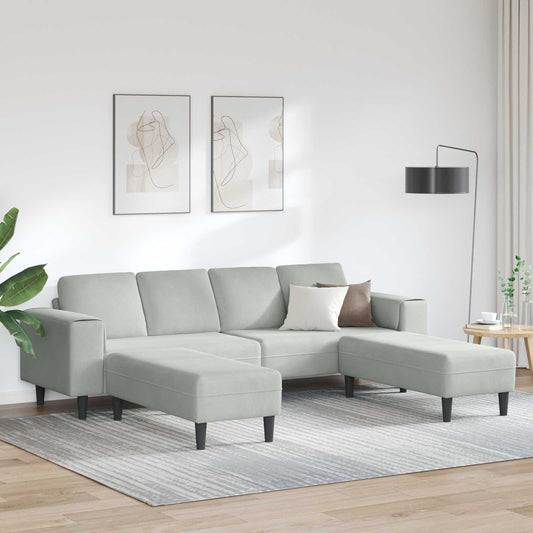 Nappali Kanapé 3 pcs Világosszürke 250 x 188 x 76 cm