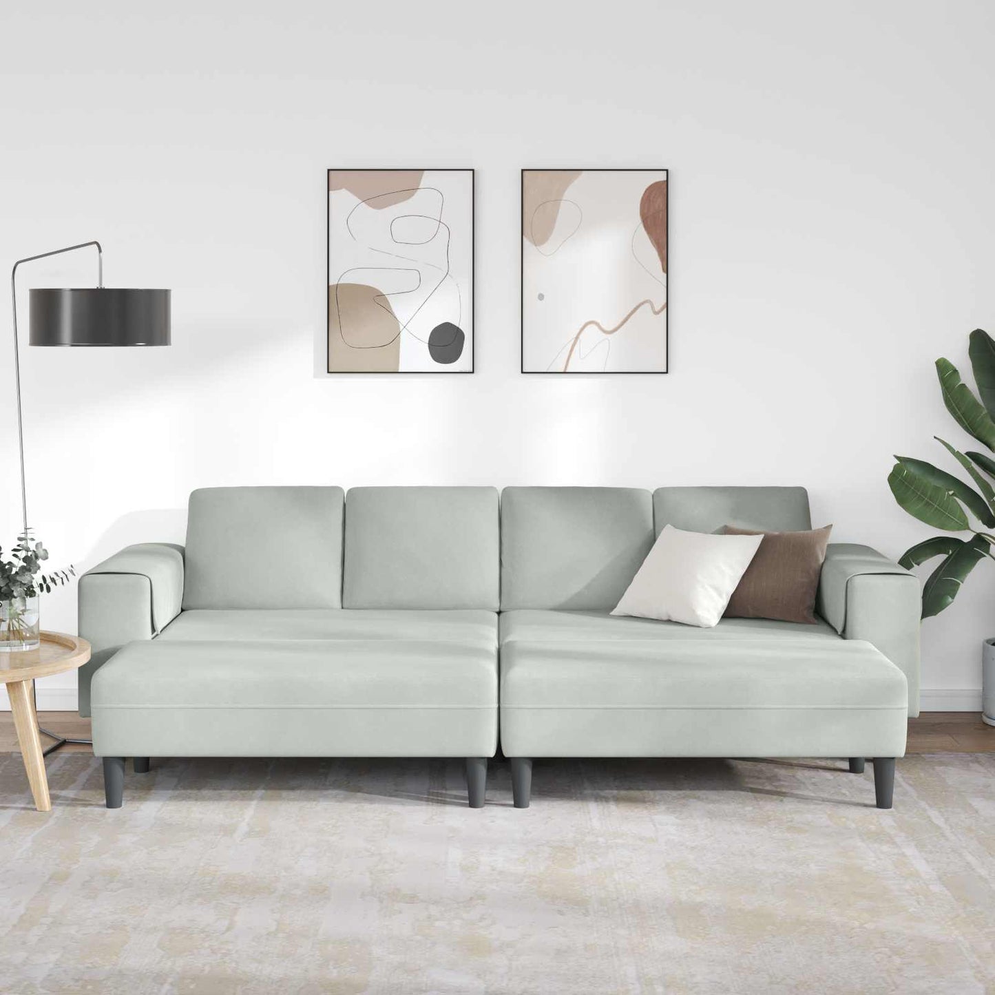 Nappali Kanapé 3 pcs Világosszürke 250 x 188 x 76 cm