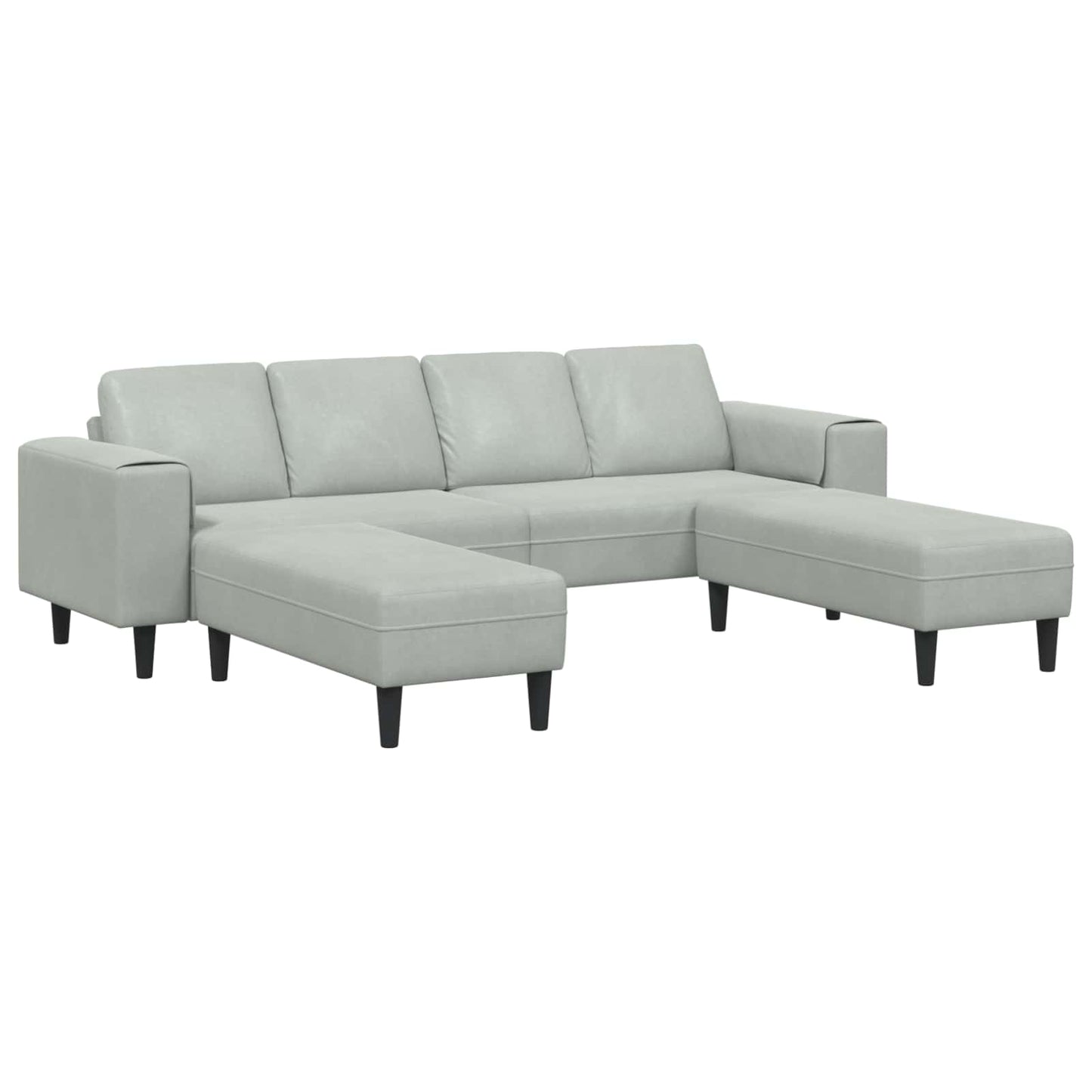 Nappali Kanapé 3 pcs Világosszürke 250 x 188 x 76 cm
