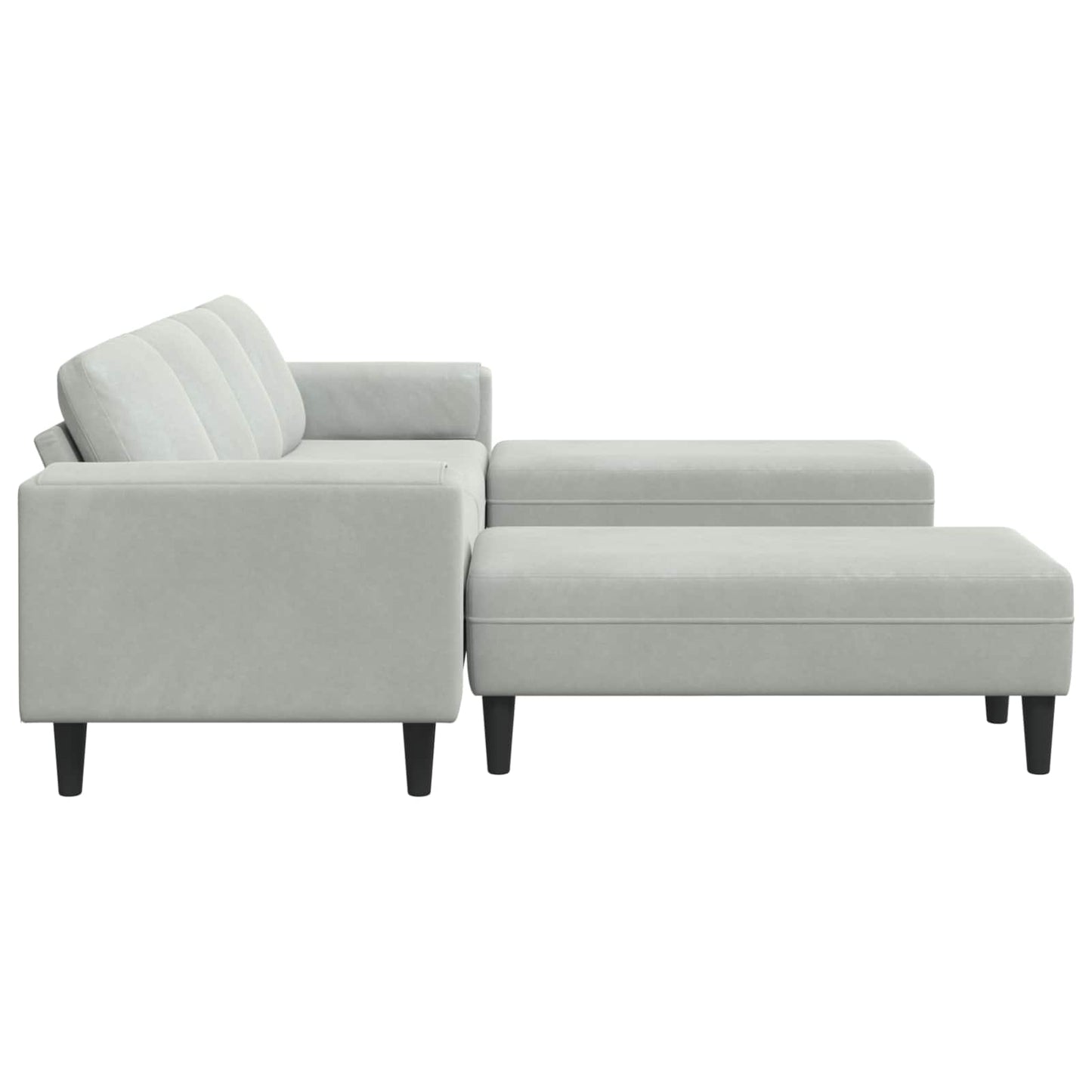 Nappali Kanapé 3 pcs Világosszürke 250 x 188 x 76 cm