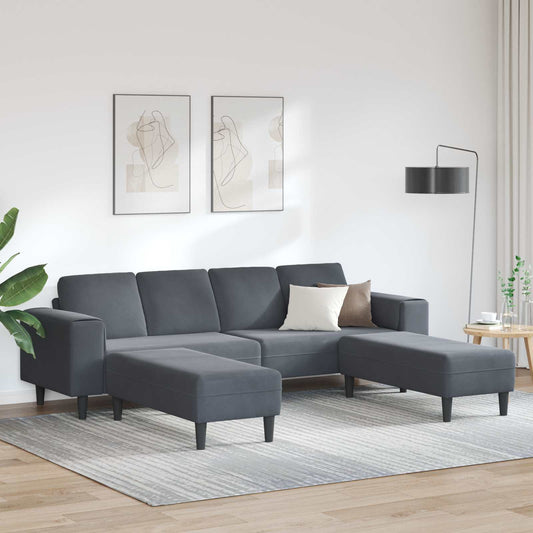 Nappali Kanapé 3 pcs Sötétszürke 250 x 188 x 76 cm