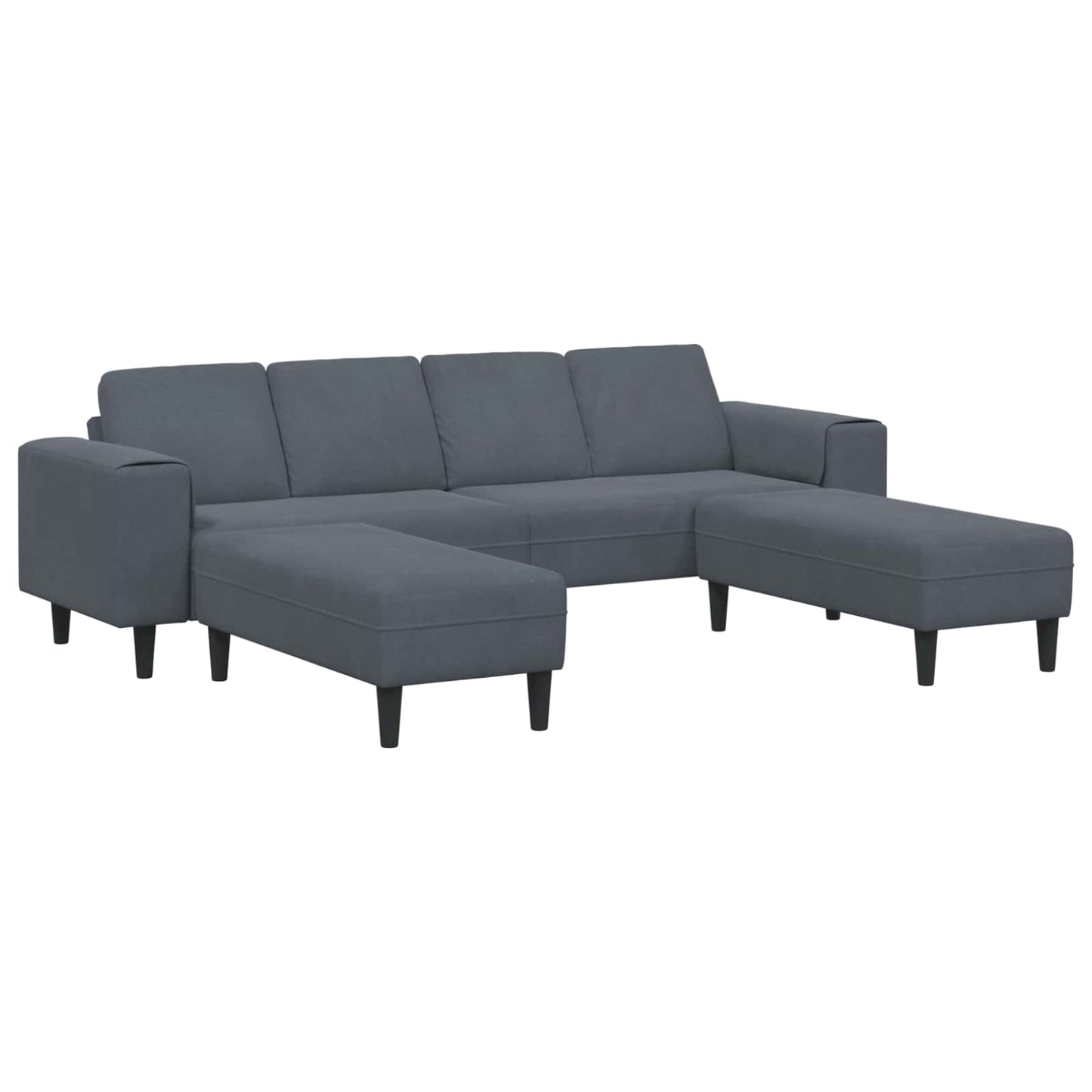 Nappali Kanapé 3 pcs Sötétszürke 250 x 188 x 76 cm