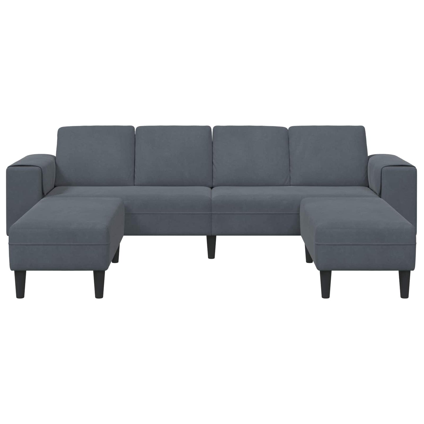 Nappali Kanapé 3 pcs Sötétszürke 250 x 188 x 76 cm