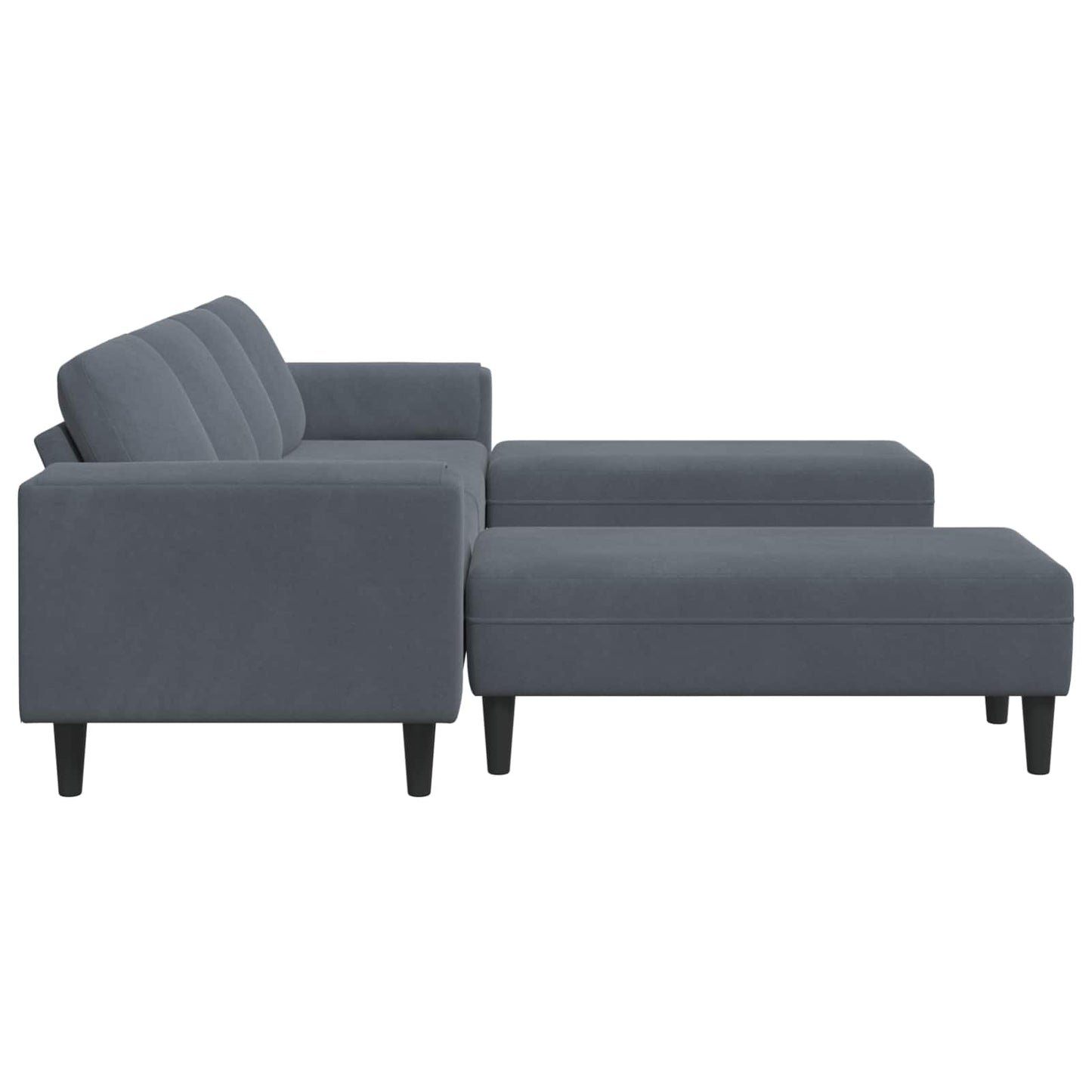 Nappali Kanapé 3 pcs Sötétszürke 250 x 188 x 76 cm