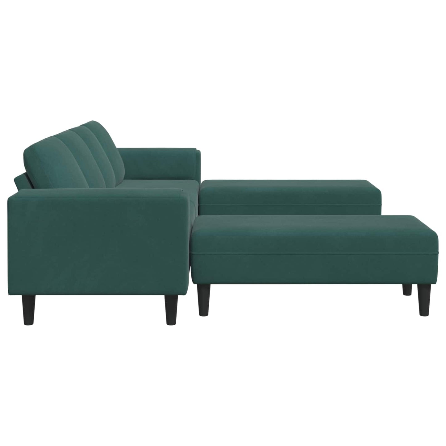 Nappali Kanapé 3 pcs Sötétzöld 250 x 188 x 76 cm