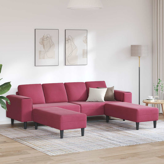Nappali Kanapé 3 pcs Bordó 250 x 188 x 76 cm