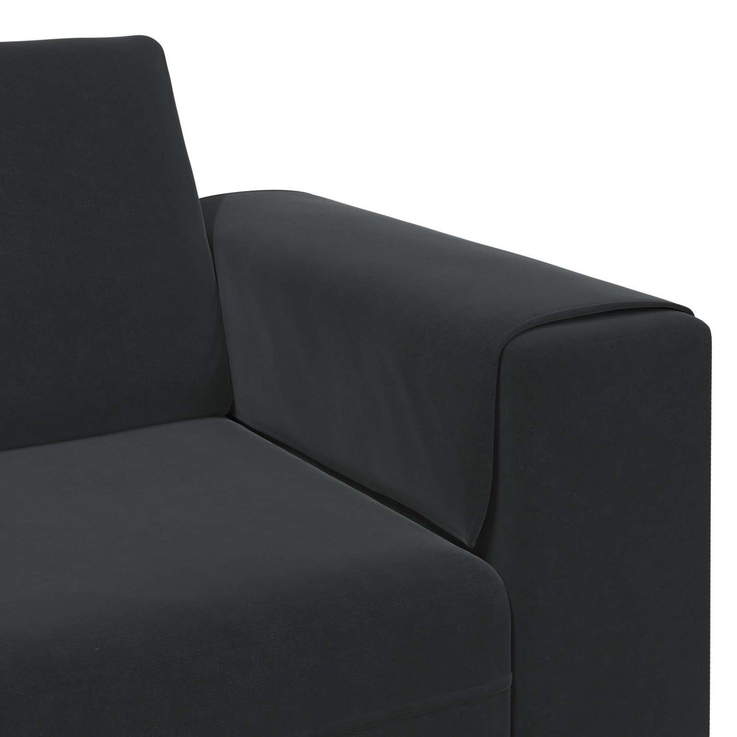 Nappali Kanapé 3 pcs Fekete 250 x 188 x 76 cm