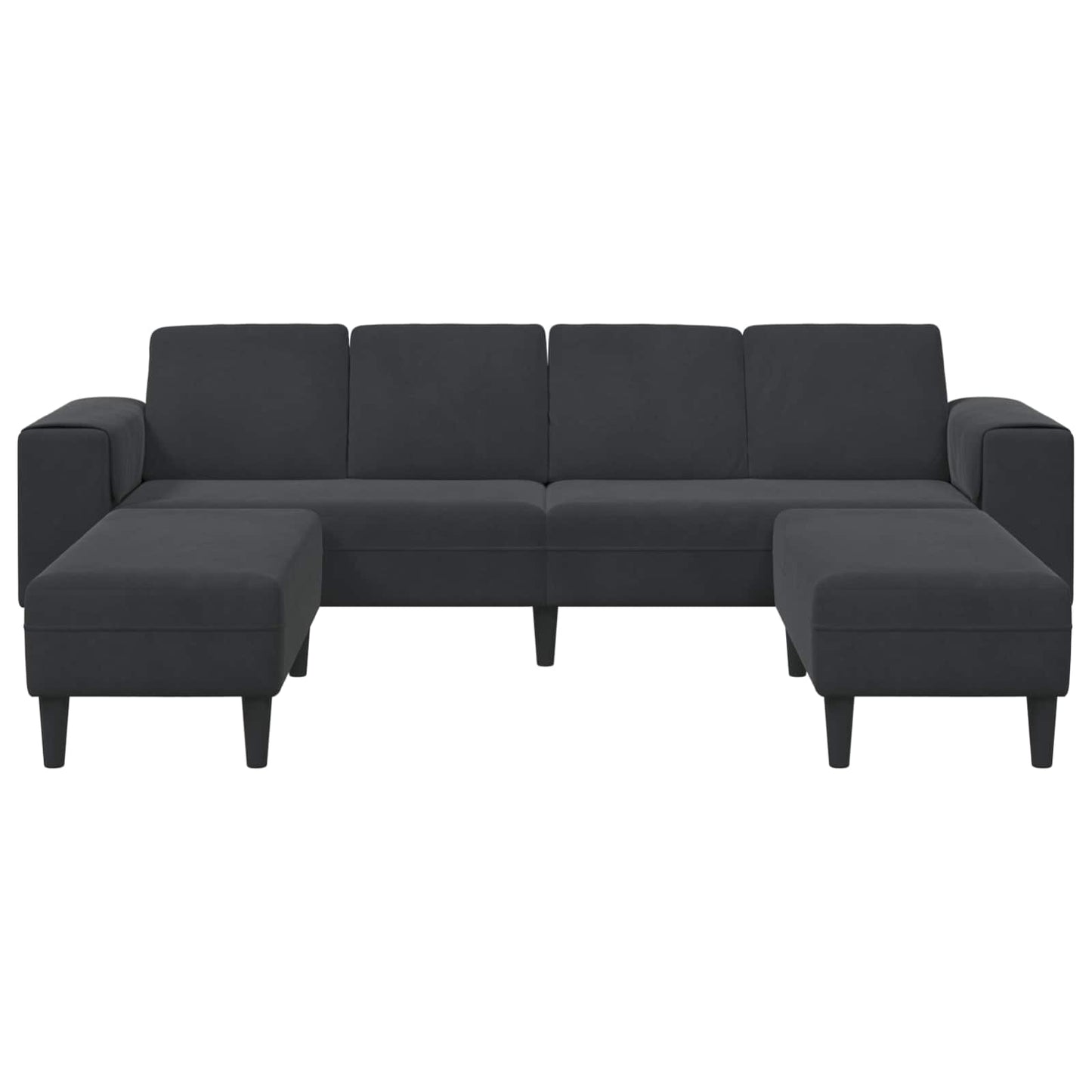 Nappali Kanapé 3 pcs Fekete 250 x 188 x 76 cm