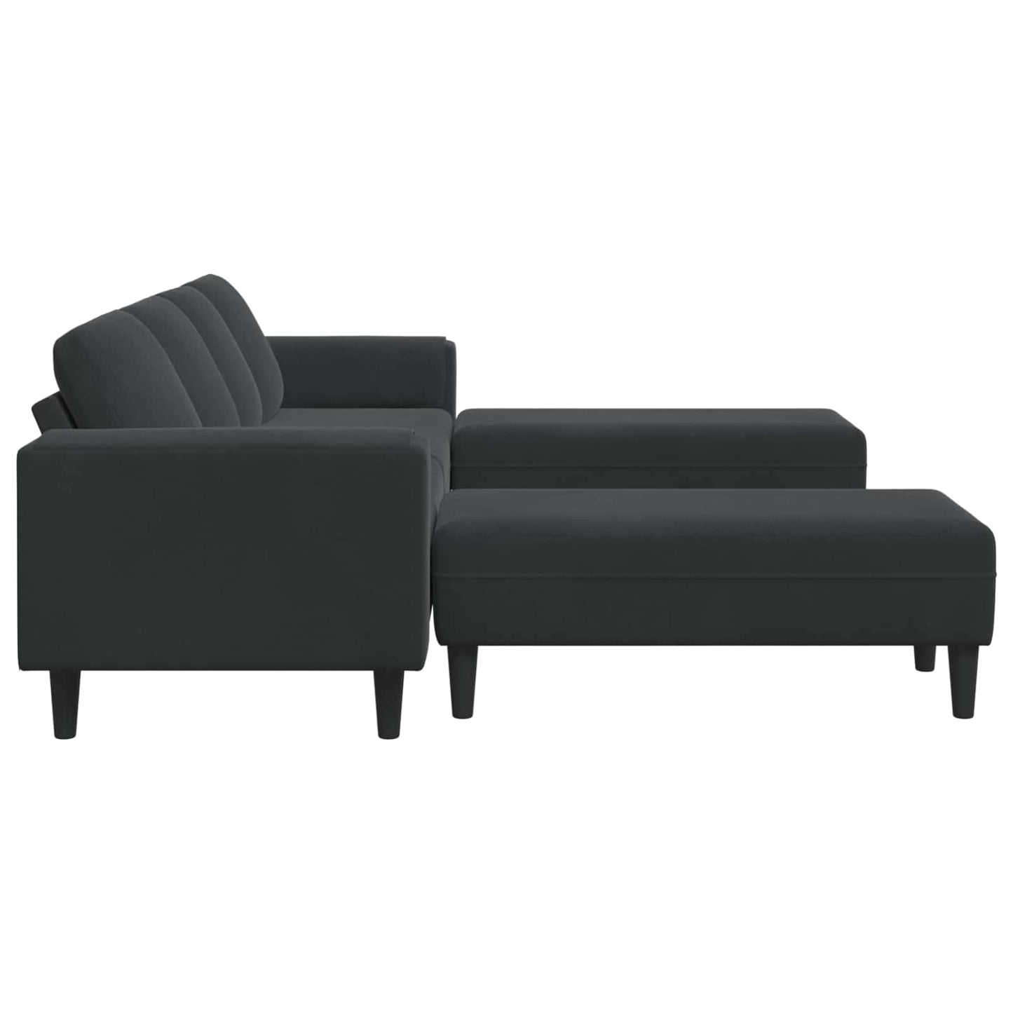 Nappali Kanapé 3 pcs Fekete 250 x 188 x 76 cm