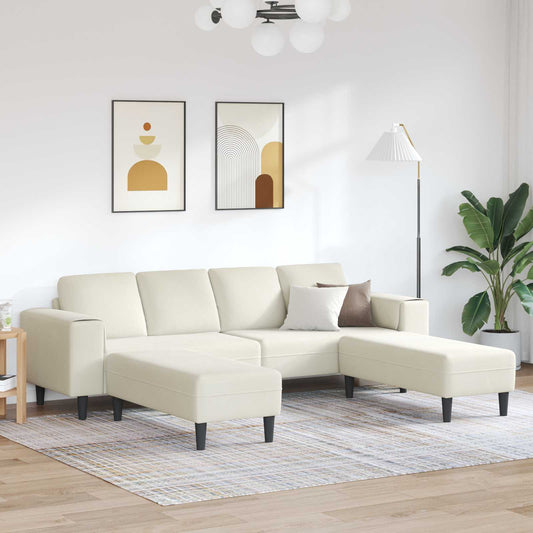 Nappali Kanapé 3 pcs Krém 250 x 188 x 76 cm