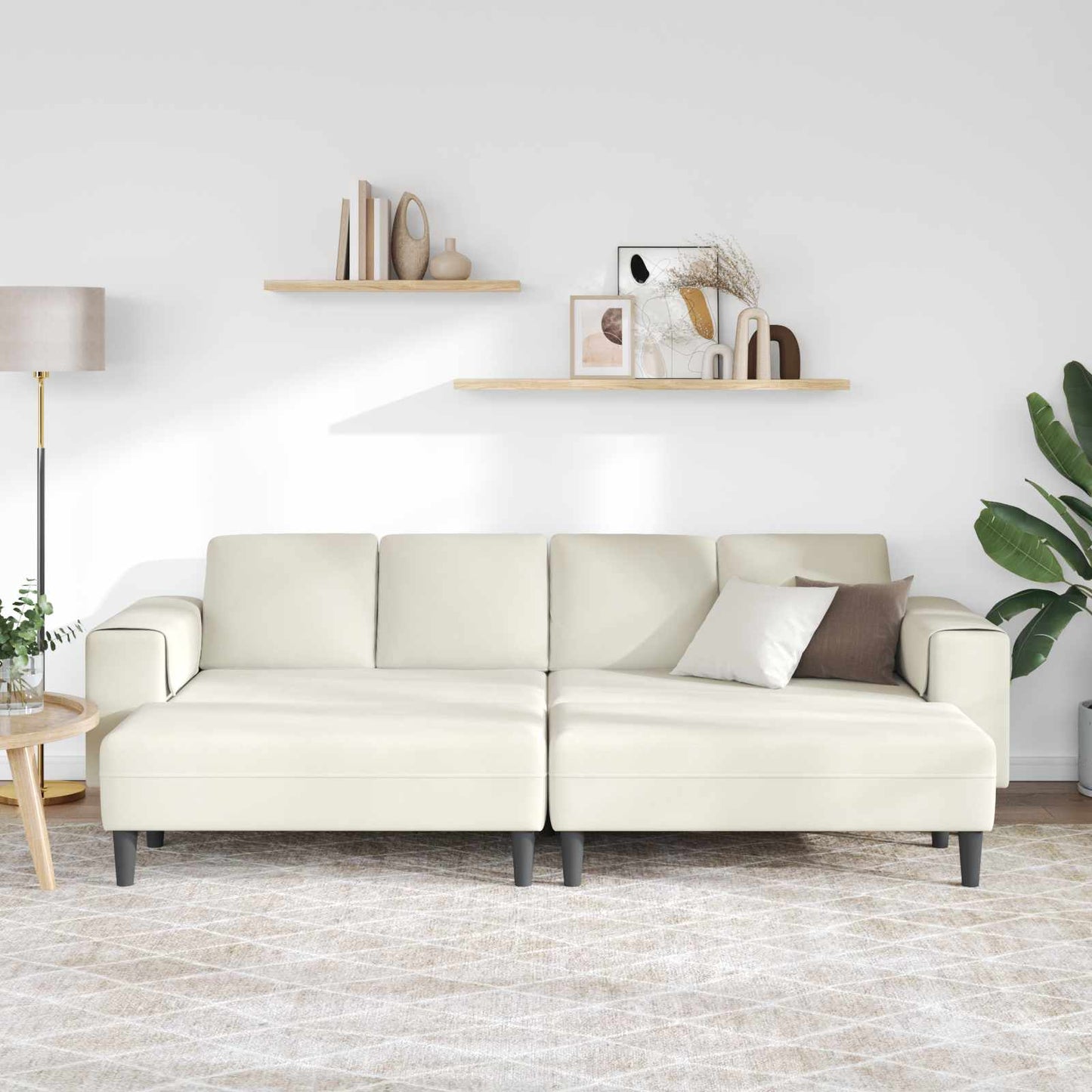 Nappali Kanapé 3 pcs Krém 250 x 188 x 76 cm
