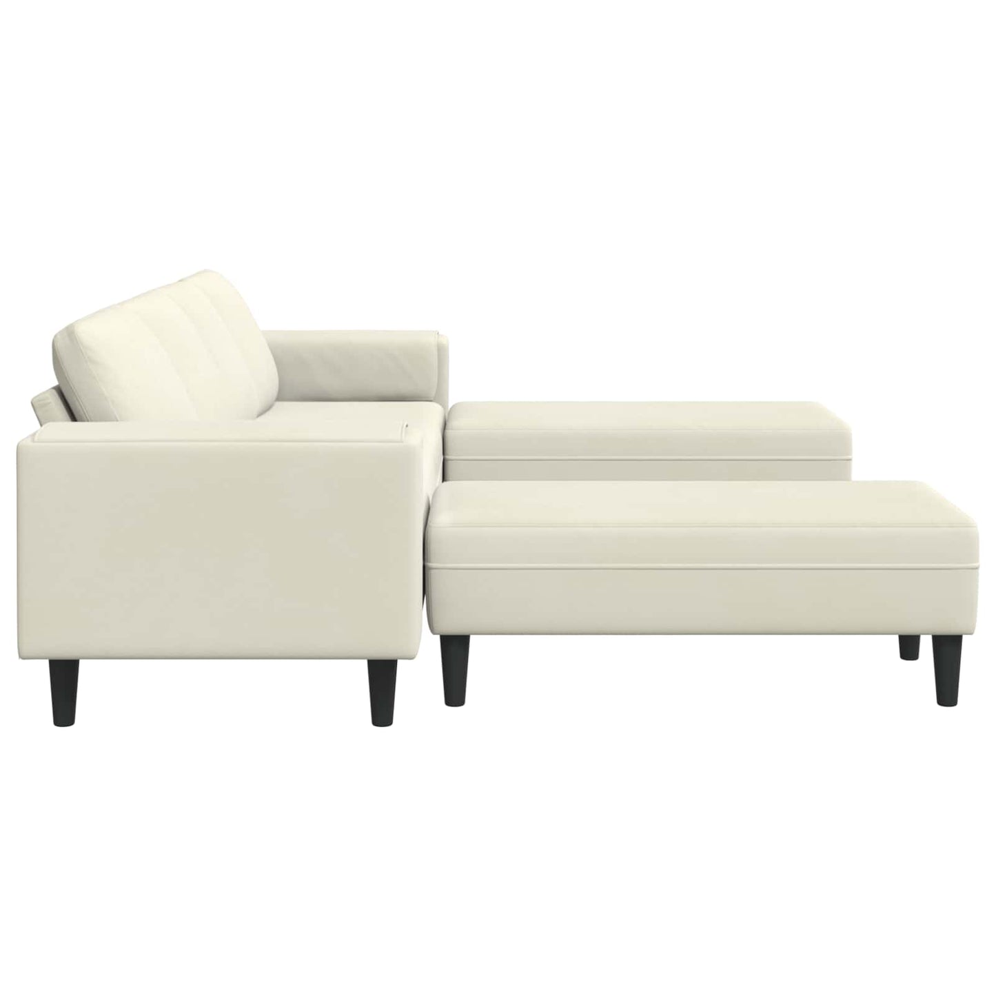 Nappali Kanapé 3 pcs Krém 250 x 188 x 76 cm