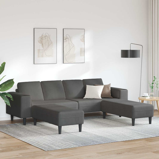Kanapé Sötétszürke 250 x 188 x 76 cm Bársonyos szövet