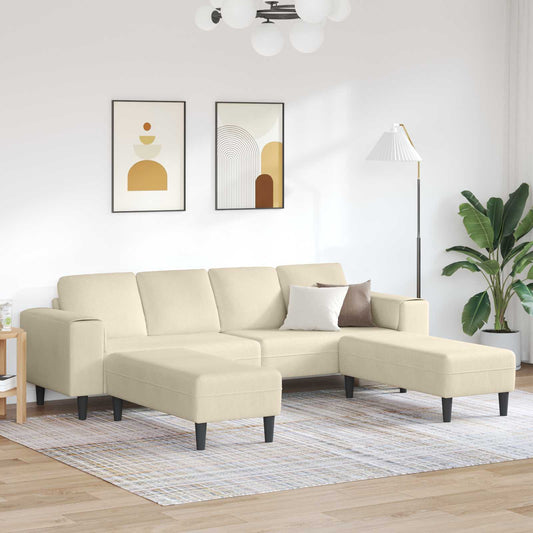 Kanapé Krém 250 x 188 x 76 cm Bársonyos szövet