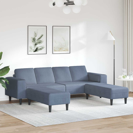 Kanapé Kék 250 x 188 x 76 cm Bársonyos szövet