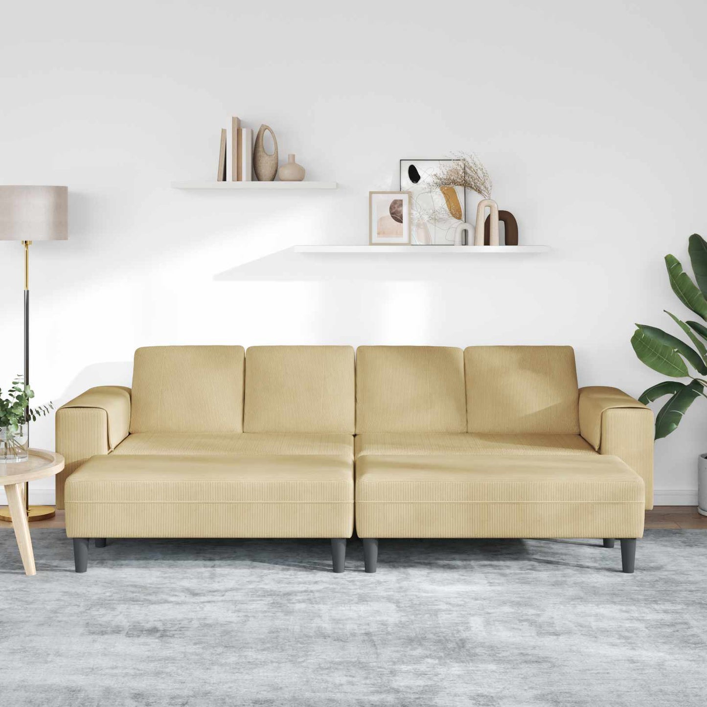 Kanapé Szürke zöld 250 x 188 x 76 cm Bársonyos szövet