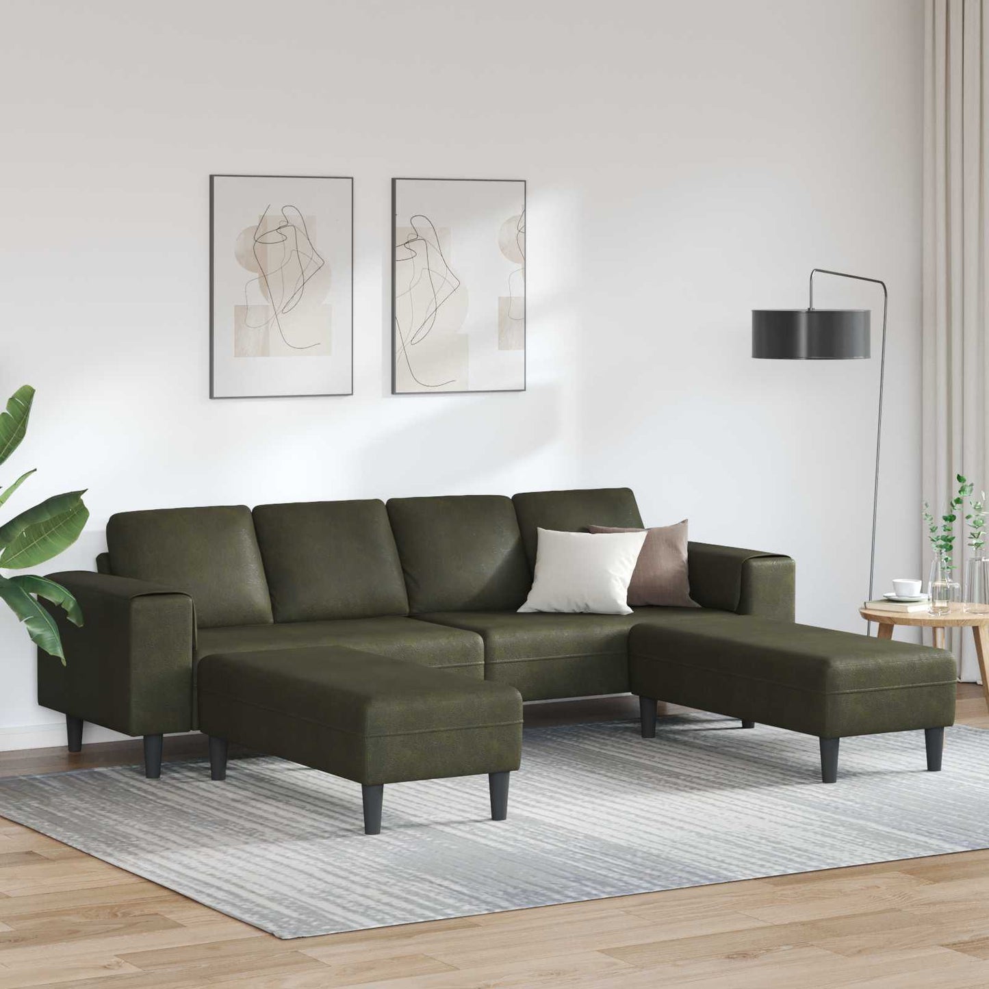 Nappali Kanapé 3 pcs Katonai zöld