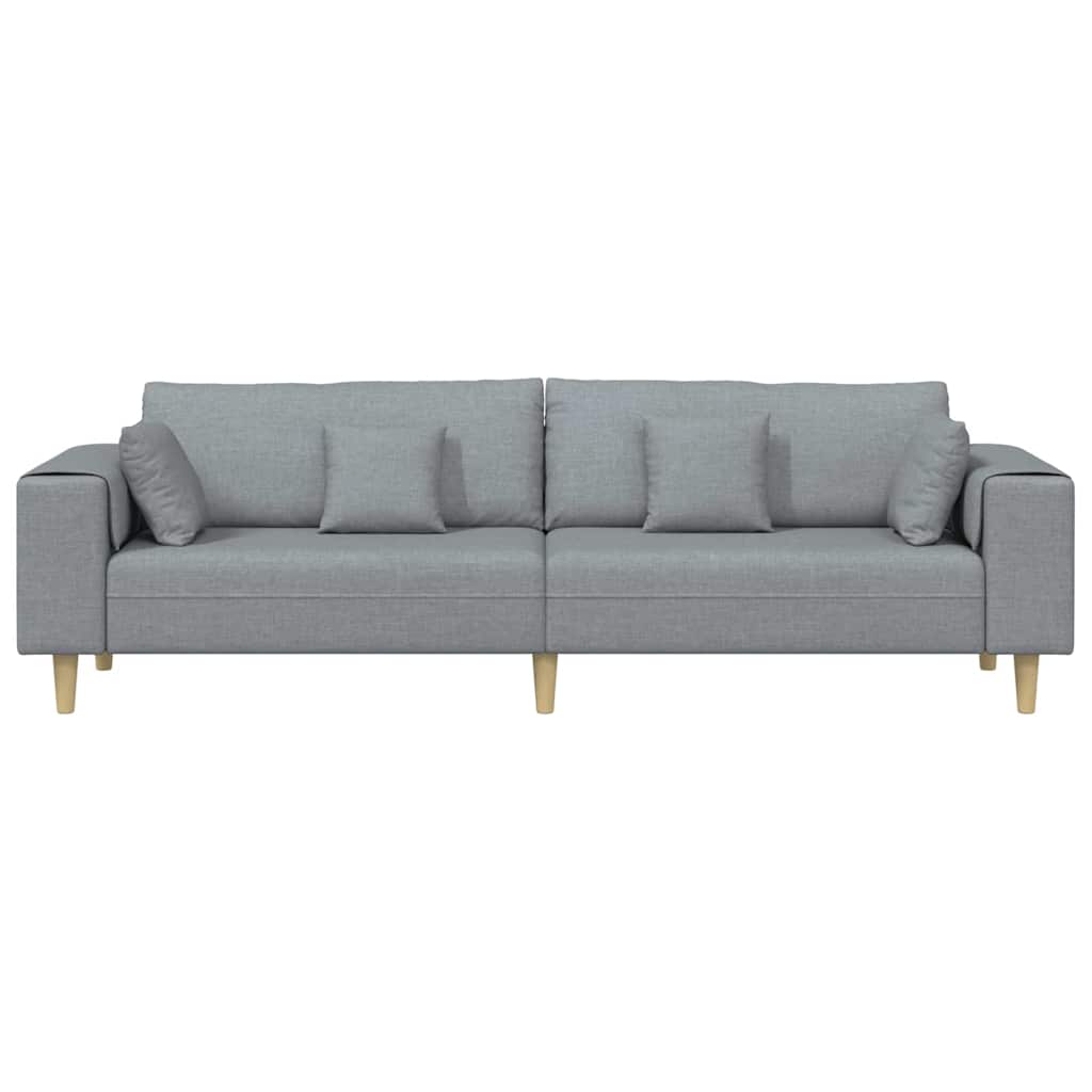 Kanapé párnával Világosszürke 250 x 77 x 76 cm szövet
