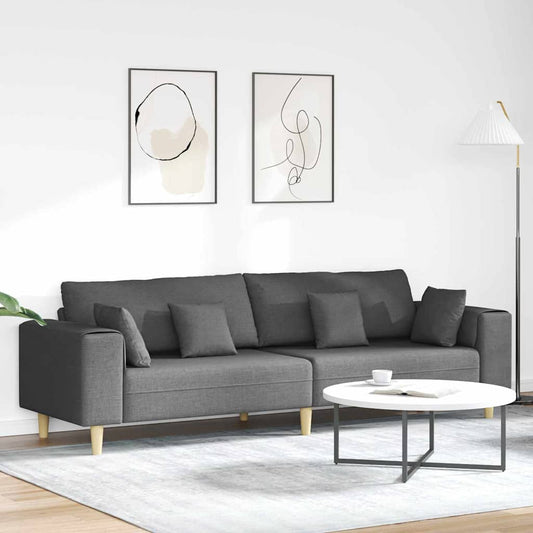 Kanapé párnával Sötétszürke 250 x 77 x 76 cm szövet