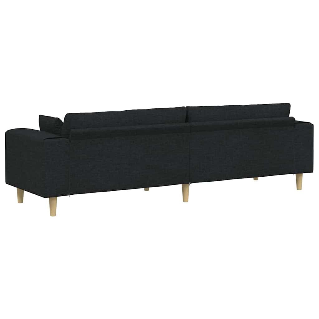 Kanapé párnával Fekete 250 x 77 x 76 cm szövet