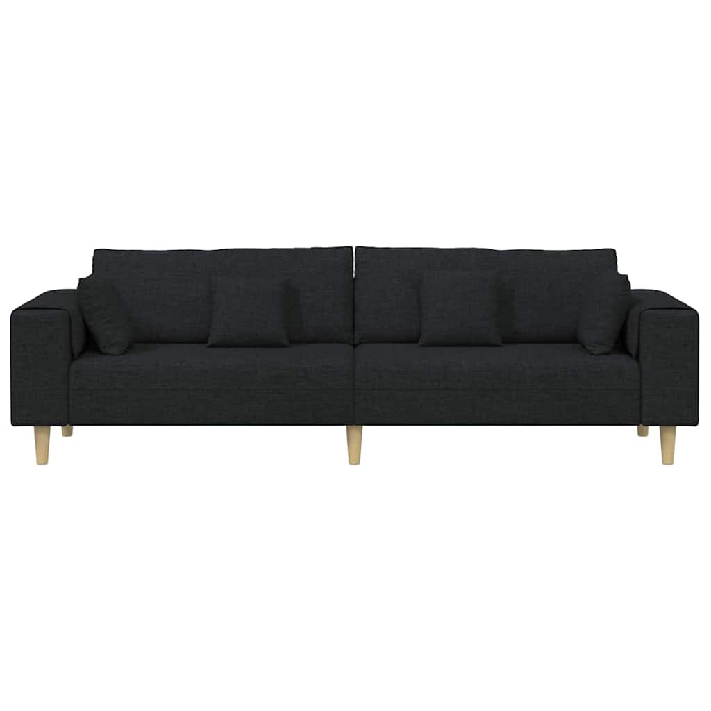Kanapé párnával Fekete 250 x 77 x 76 cm szövet