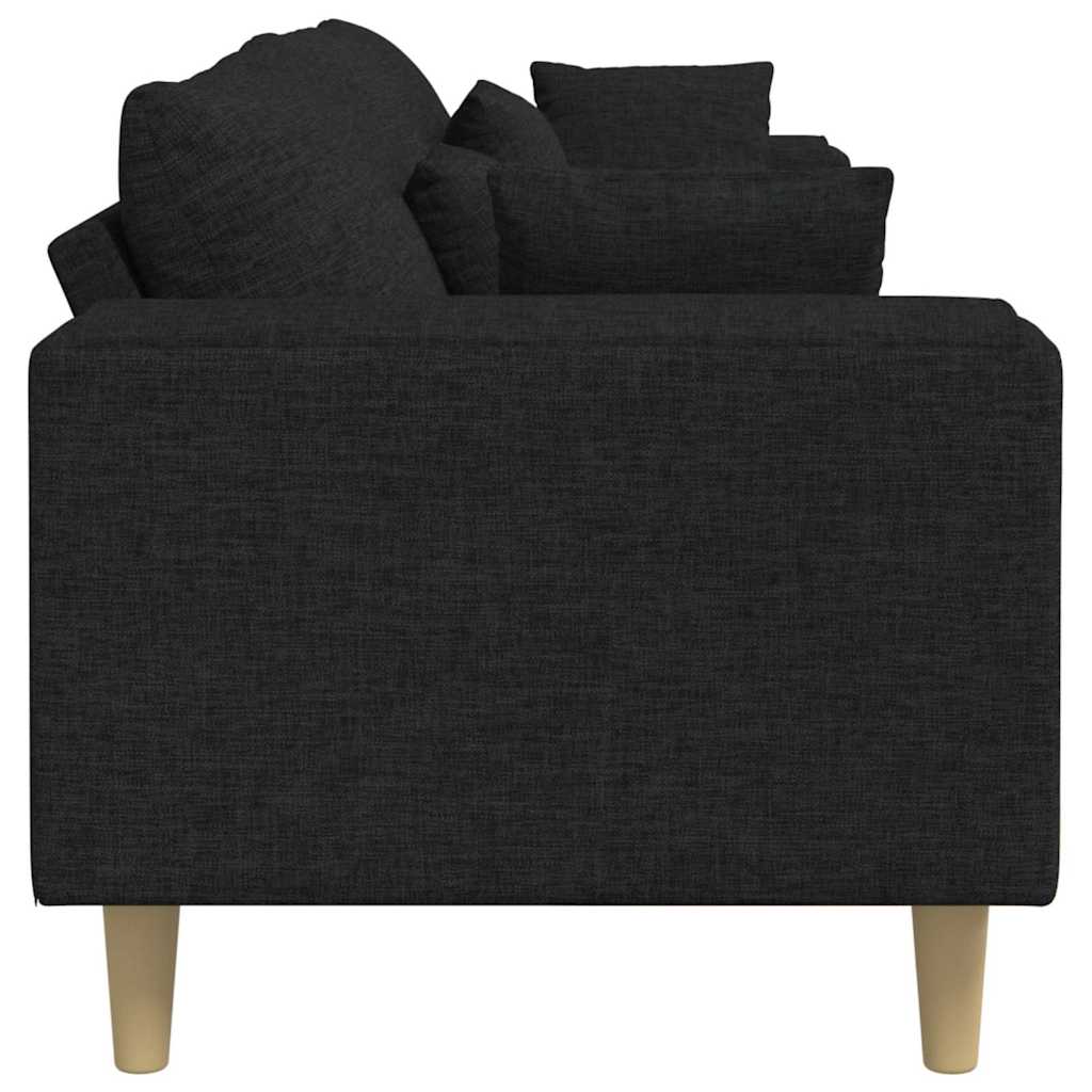 Kanapé párnával Fekete 250 x 77 x 76 cm szövet