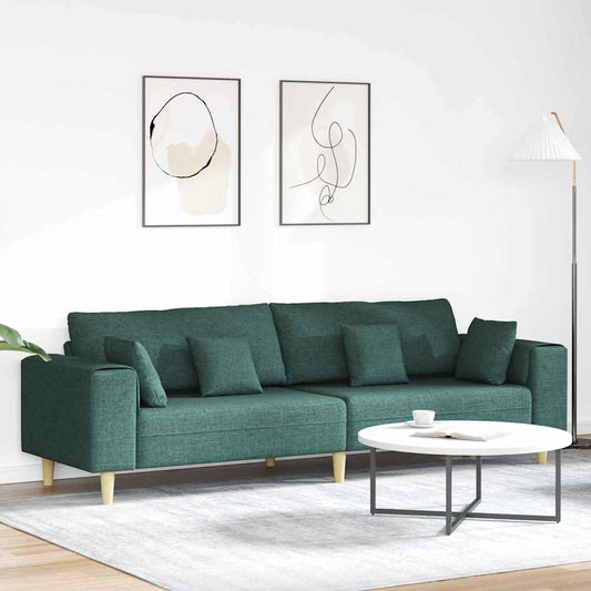 Kanapé párnával Sötétzöld 250 x 77 x 76 cm szövet