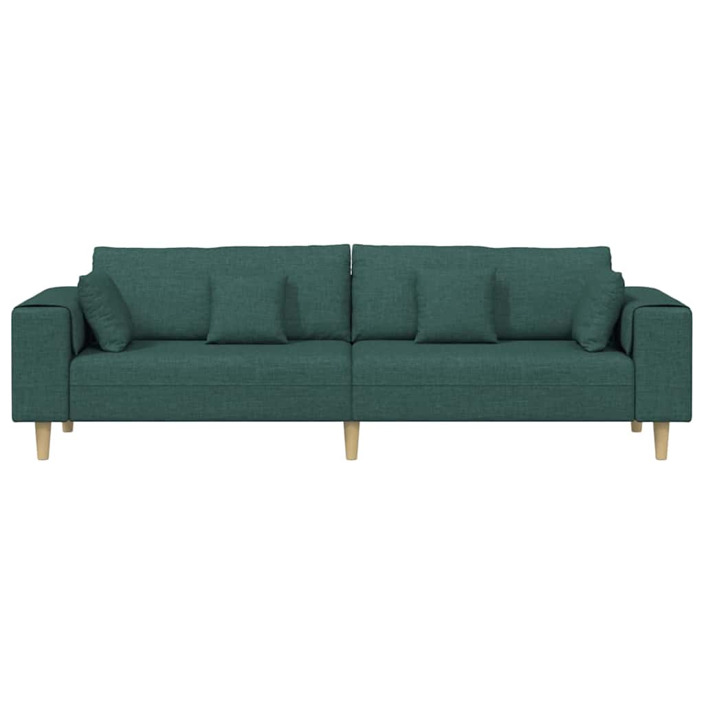 Kanapé párnával Sötétzöld 250 x 77 x 76 cm szövet