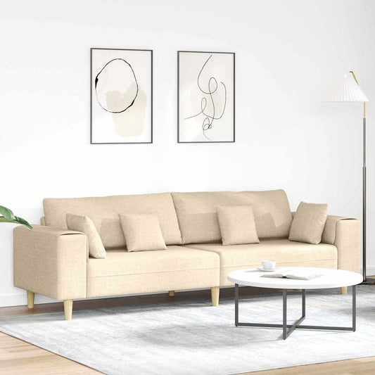 Kanapé párnával Krém 250 x 77 x 76 cm szövet